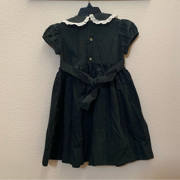 NWT Fantaisie Kids Olive & White Corduroy Dress - Picture 7 of 8